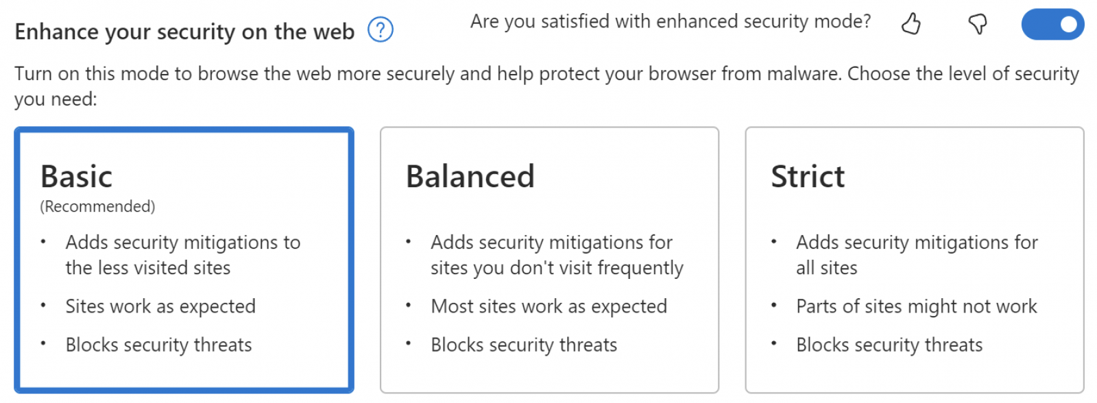 Microsoft Edge gets better security defaults on less popular sites